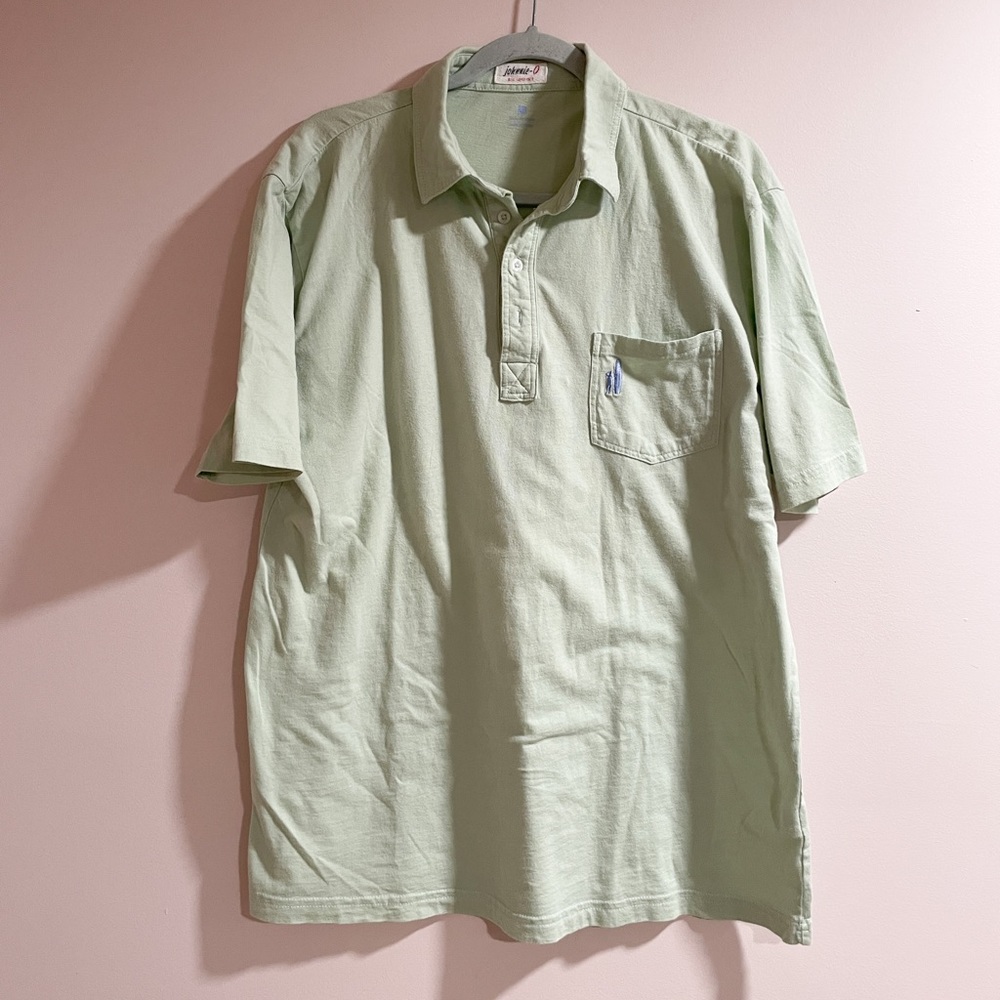 Johnnie-O Pistachio Collar Polo Short Sleeve Size Medium